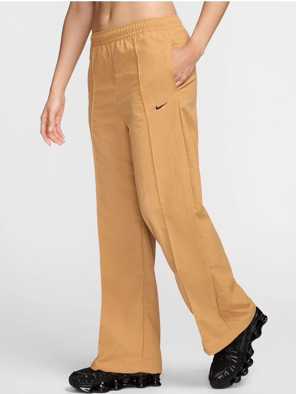 Nike Sportswear Everything Woven Pants Womens XS  Mid-Rise Cinch Hem Wide Leg
